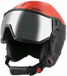 Uvex Uniseks Instinct Visor S5662607007 Kask Narciarski Czarny/Czerwony 59-61 cm