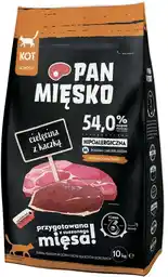 Wiejska Zagroda Sucha karma dla kota Pan Mięsko Karma Cielęcina Kaczka M 10Kg