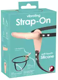 You2toys Silikonowy Strap-On z Wibracjami USB Cielisty