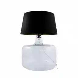 ZUMA LINE Lampa stołowa BATUMI TRANSPARENT 5529BKGO szklana oprawa z czarnym kloszem