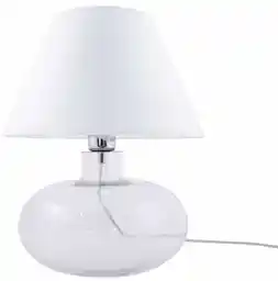 ZUMA LINE Lampa stołowa MERSIN TRANSPARENT 5512WH szklana oprawa z białym kloszem