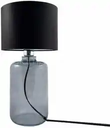 ZUMA LINE Lampa stołowa SAMASUN GRAFIT 5504BK E27 szklana, dymiona oprawa z czarnym kloszem