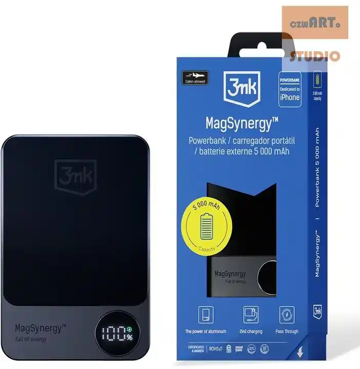 3MK MagSynergy Powerbank 5000mAh z funkcją ładowania bezprzewodowego MagSafe