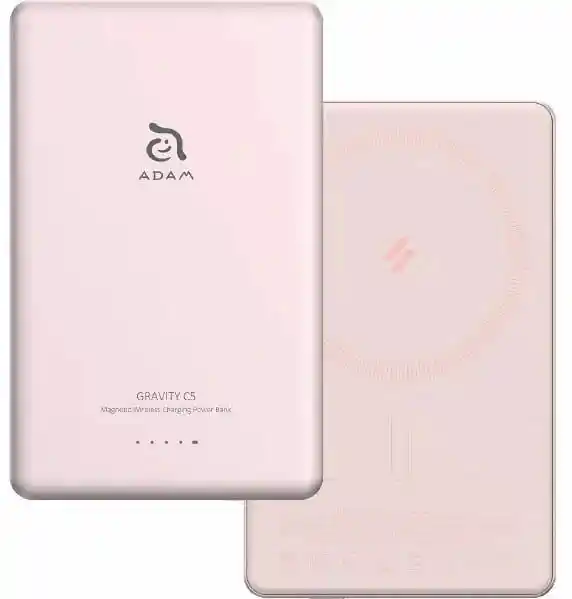 Adam Elements Gravity C5 - magnetyczny powerbank bezprzewodowy 5000 mAh różowy