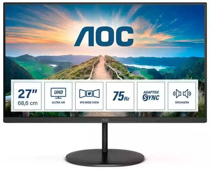 AOC U27V4EA 27 cali 4K IPS 60Hz 4ms monitor LED