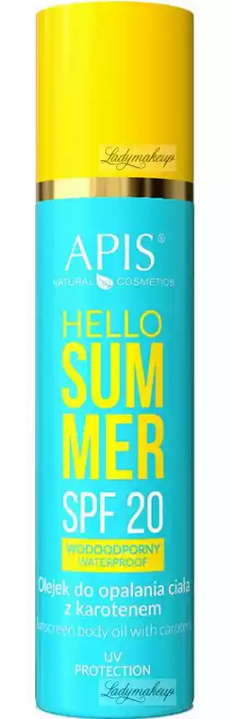 APIS Hello Summer Aktywator SPF20, Olejek do opalania ciała z karotenem 150ml