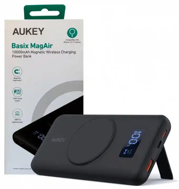 Aukey PB-WL02i MagAir 10000mAh USB-C 22,5W Czarny Powerbank