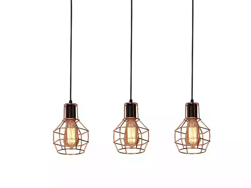 Azzardo Lampa loft wisząca CARRON 3 miedziana AZ1660