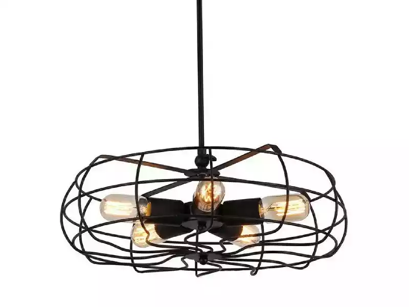 Azzardo Lampa loft wisząca FAN czarna AZ2532