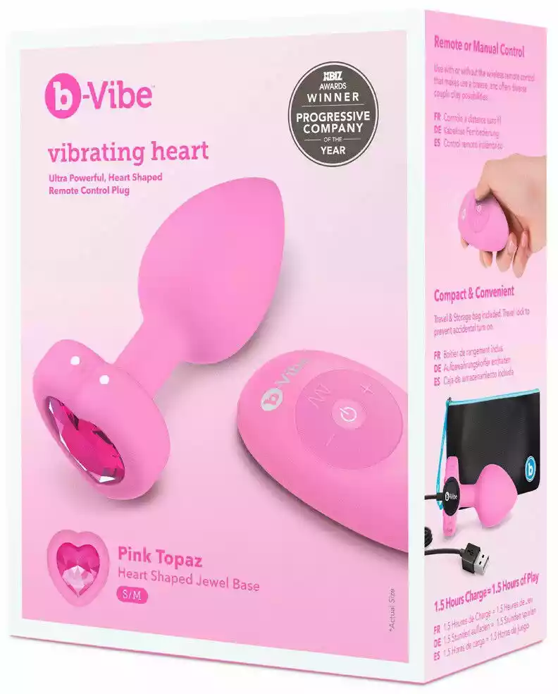 B-vibe heart - bezprzewodowy wibrator analny z radiem (różowy)