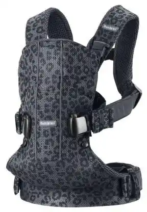 BABYBJORN ONE AIR 3D MESH - nosidełko, Antracyt/Leopard