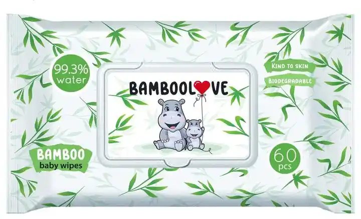 BAMBOOLOVE Chusteczki Bambusowe Nawilżane 60szt