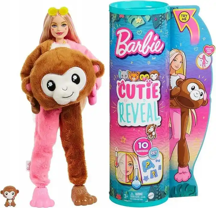 Barbie Lalka Cutie Reveal Małpka