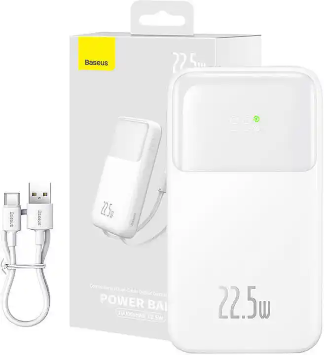 Baseus PPMD020002 Comet 10000mAh 22,5W Biały Powerbank