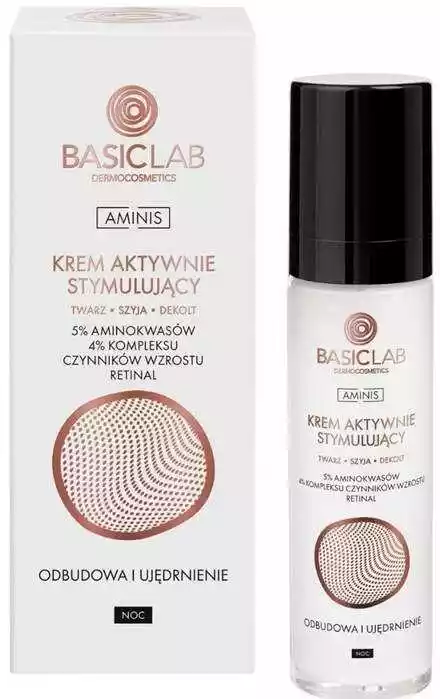 BasicLab Aminis Krem aktywnie stymulujący na noc 5% aminokwasy i retinal 50ml