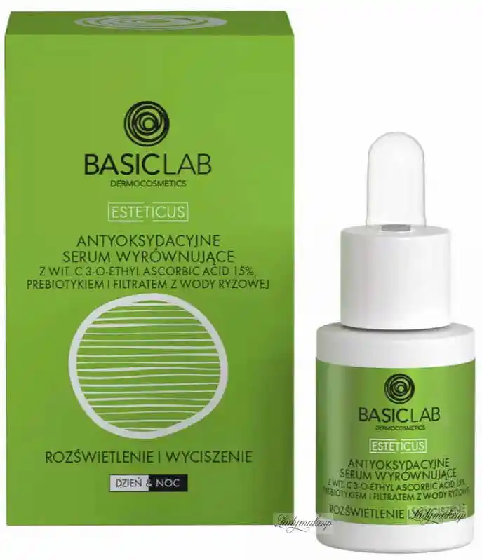 BasicLab Antyoksydacyjne Serum Wyrównujące Specjalistyczne serum z witaminą C 15proc. 15 ml