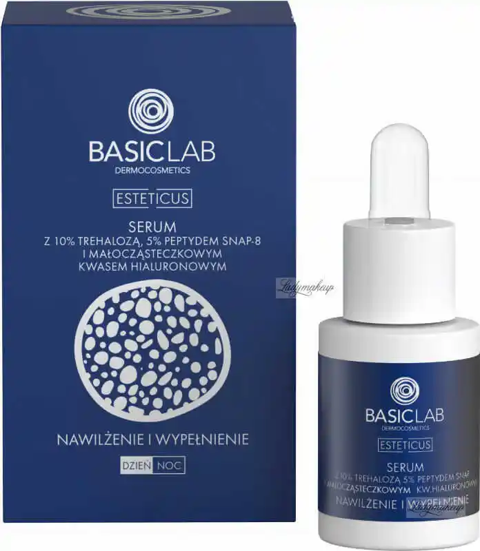 BasicLab Nawilżenie i Wypełnienie Serum z Trehalozą 10proc. i Peptydem 5proc. 15 ml