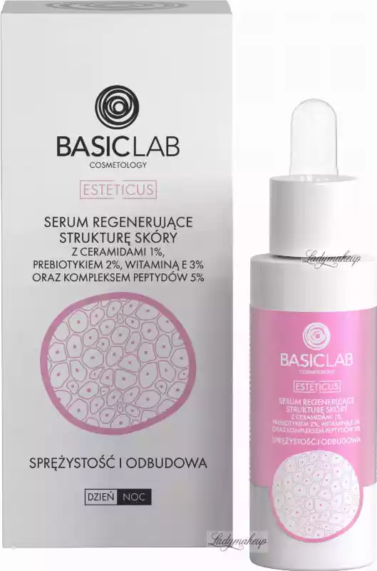 BasicLab Sprężystość i Odbudowa Serum regenerujące strukturę skóry z ceramidami 1% 30ml