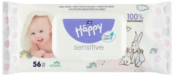 Bella Baby Happy Sensitive Chusteczki nasączone dla dzieci 56szt