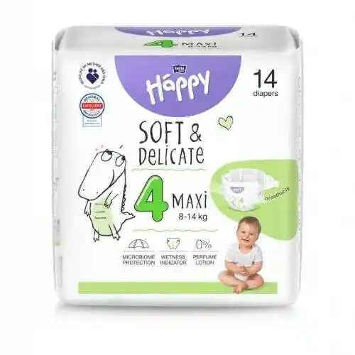 Bella Baby Happy Soft Delicate Maxi 4 pieluchy 8-14kg 14szt