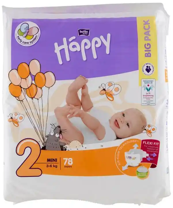 Bella Baby Happy Soft Delicate Mini 2 pieluchy 3-4kg 78szt