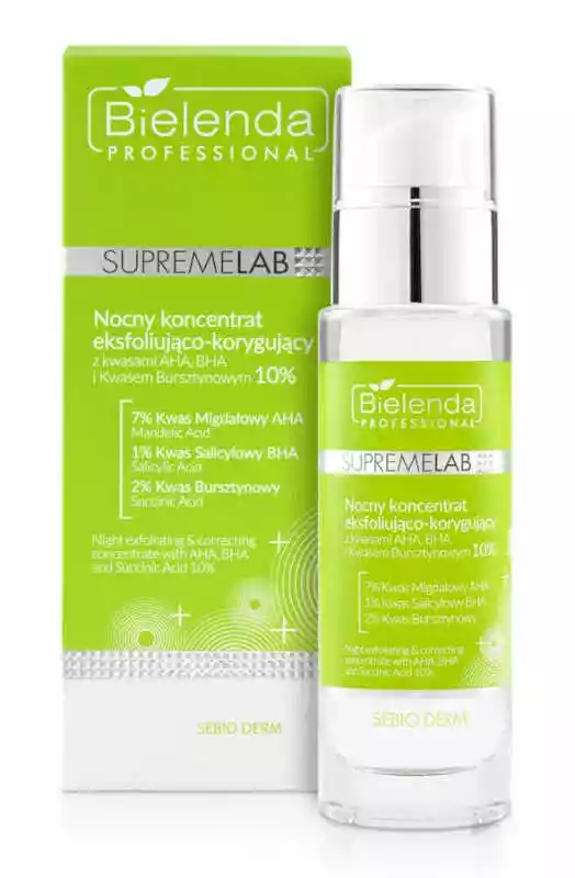 Bielenda Professional Supremelab Sebio Derm Nocny koncentrat eksfoliująco-korygujący 30ml