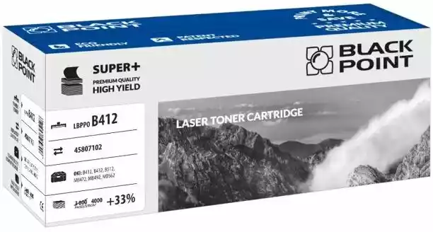 Black Point LBPPOB412 (zamiennik 45807102) Czarny Toner