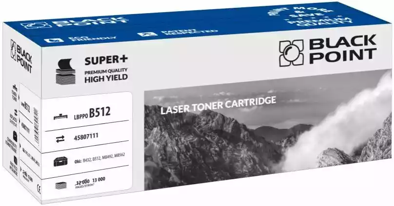 Black Point LBPPOB512 (zamiennik 45807111) Czarny Toner