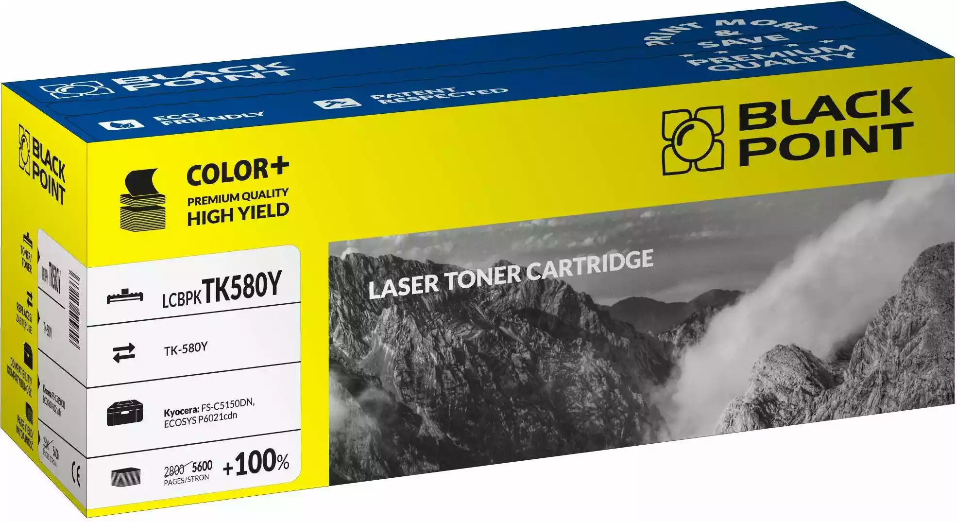 Black Point LCBPKTK580Y (zamiennik TK-580Y) Toner