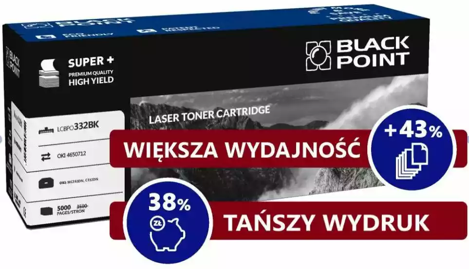 Black Point LCBPOC332BK (zamiennik 46508712) Czarny Toner