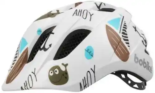 Bobike Kask dziecięcy KIDS PLUS SIEZE XS AHOY biały w morskie nadruki