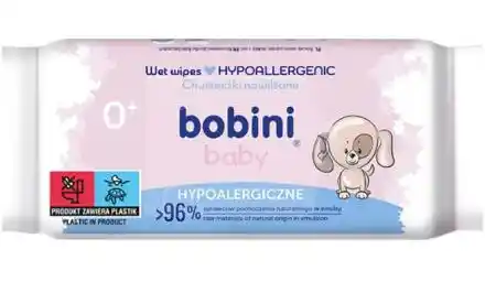 Bobini Baby chusteczki nawilżane dla dzieci i niemowląt Hypoalergiczne 60szt