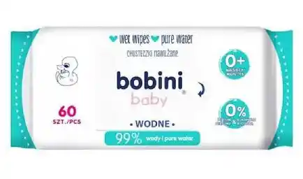 BOBINI BABY Chusteczki nawilżane wodne 60szt