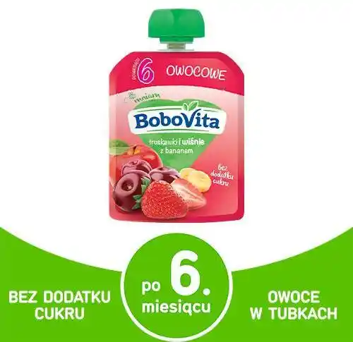 BoboVita Mus truskawka wiśnie banan 80g