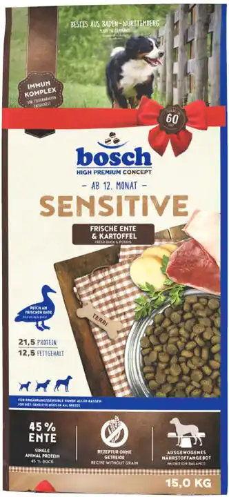 Bosch High Premium Concept bosch Sensitive, kaczka i ziemniaki - 15 kg