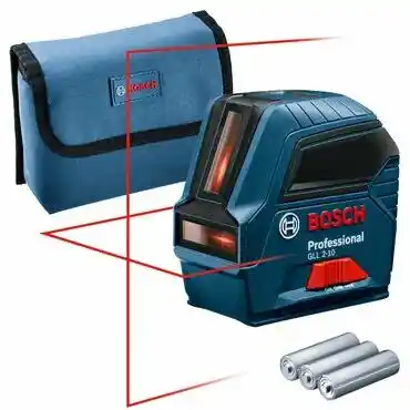 Bosch Laser liniowy Gll 2-10 10m czerwony Statyw 135cm Tyczka 320cm