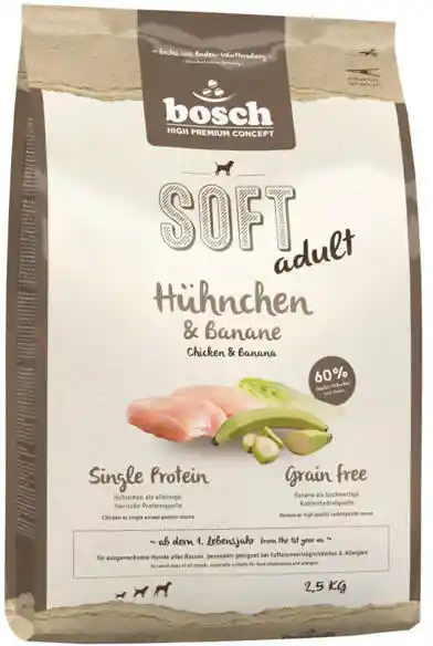 Bosch Tiernahrung Bosch 5070025 Hpc Soft Półwilgotna Karma dla Dorosłych Psów Wszystkich Ras, 2,5 kg