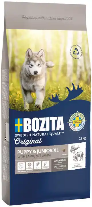 Bozita Original Puppy & Junior XL, jagnięcina - bez pszenicy - 12 kg