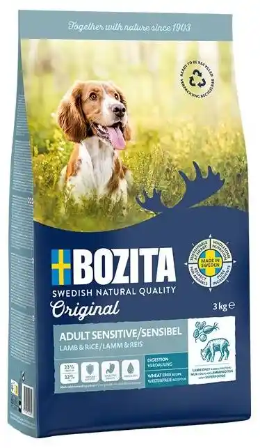 Bozita Original Sensitive Digestion, jagnięcina i ryż - bez pszenicy - 12 kg