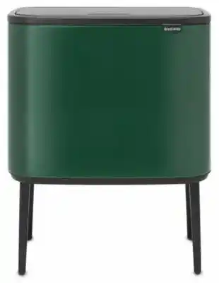 Brabantia Kosz na śmieci do segregacji Bo Touch Bin 304200 trzykomorowy, antypoślizgowe nóżki, stal 33L Zielony