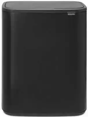 Brabantia Kosz na śmieci uchylny 221484 Bo Touch dwukomorowy, do segregacji, System Soft Touch 60L Czarny