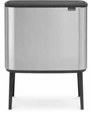 Brabantia Kosz na śmieci uchylny 316227 Bo Touch do segregacji, System Soft Touch, dwa wyjmowane wiadra 34L Stalowy