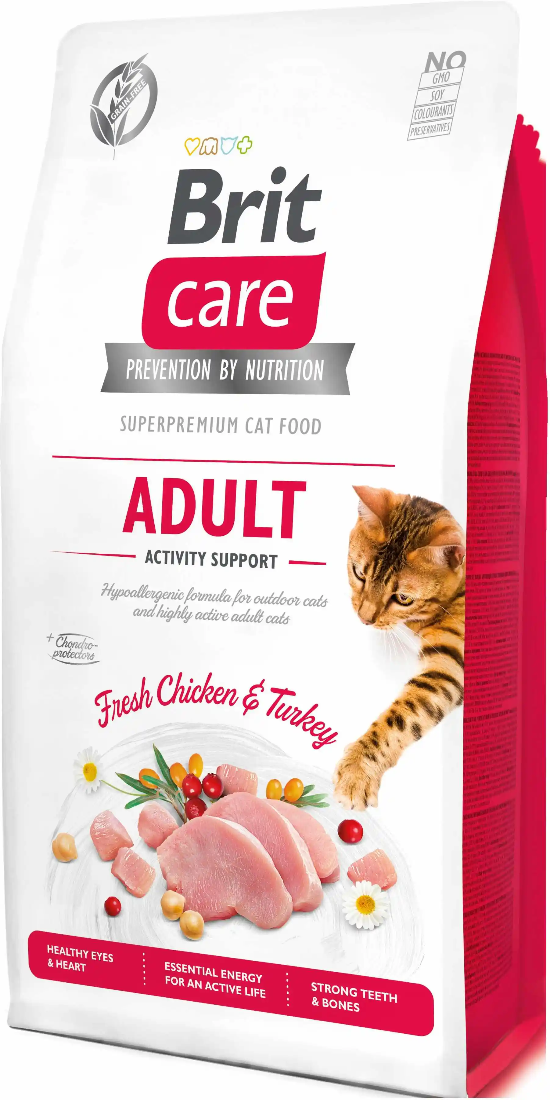 Brit Care Cat Grain-Free Adult Activity Support - sucha karma z kurczakiem dla kotów aktywnych - 7 kg