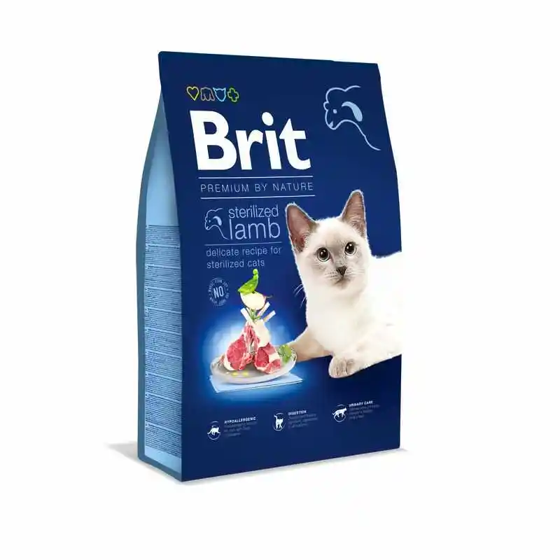 Brit Dry Premium by Nature Sterilized z jagnięciną - sucha karma dla kotów - 8kg