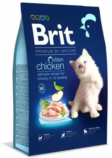 Brit Premium by Nature Cat Kitten kurczak - 8 kg karma sucha