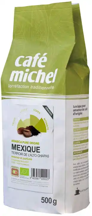 Cafe Michel Kawa Ziarnista Arabica 100 procent Meksyk Bio 500 G