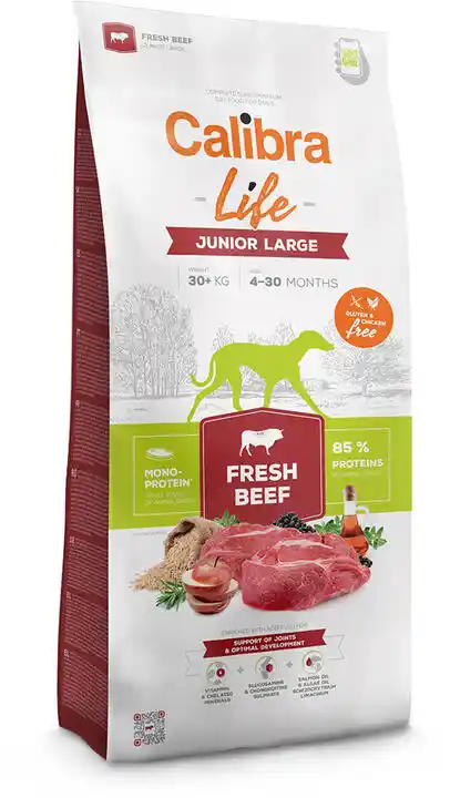 Calibra Life Junior Large Breed, ze świeżą wołowiną - 12 kg