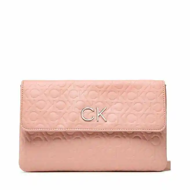 Calvin Klein Torebka Re-Lock Dbl Crossbody Emb Mono K60K610206 Różowy