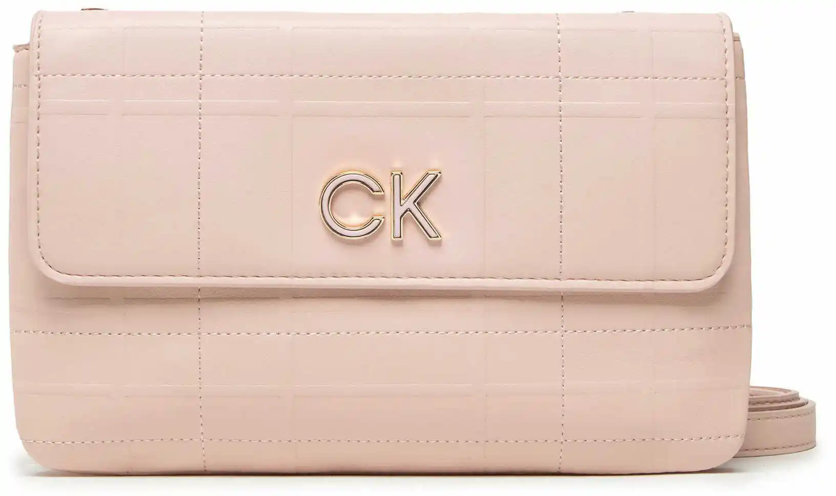 Calvin Klein Torebka Re-Lock Dbl Xbody W/Flap Quilt K60K609686 Różowy