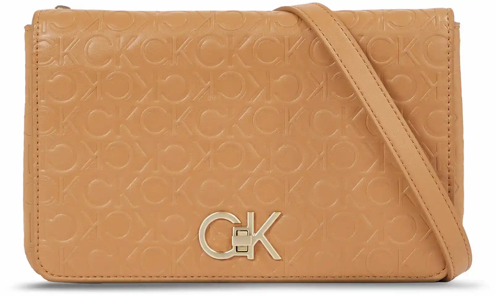 Calvin Klein Torebka Re-Lock Double Gusett Xbody-Emb K60K611532 Brązowy